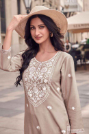 Chikankari Embroidery Coord Set in Rayon Fabric.