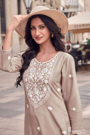 Chikankari Embroidery Coord Set in Rayon Fabric.