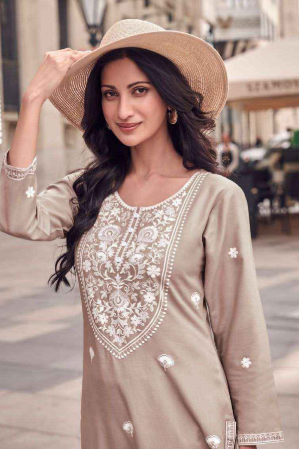 Chikankari Embroidery Coord Set in Rayon Fabric.