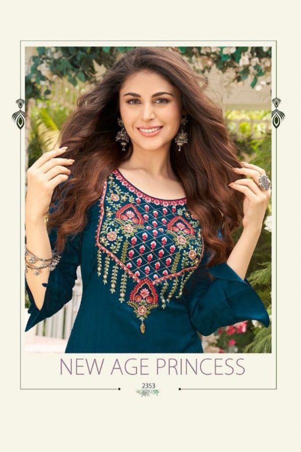 Pure Viscose Embossed Kurti - Image 2
