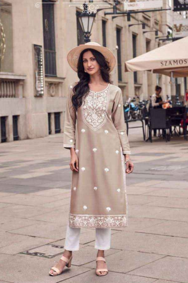 Chikankari Embroidery Coord Set in Rayon Fabric. - Image 3