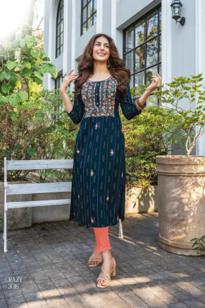 Pure Viscose Embossed Kurti
