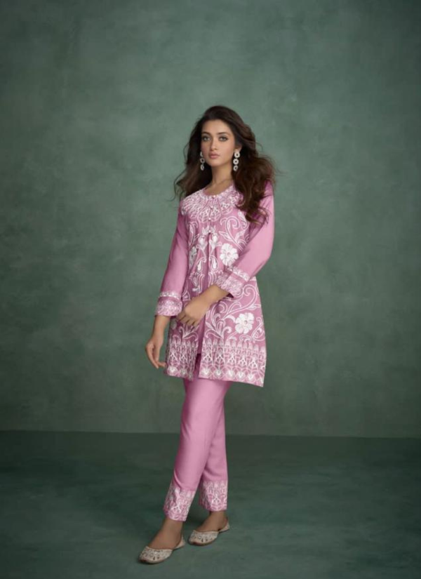 Chikankari Embroidery Coord Set in Rayon Fabric.