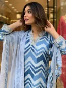 Muslin Printed Designer Kurti with Bottom and Dupatta