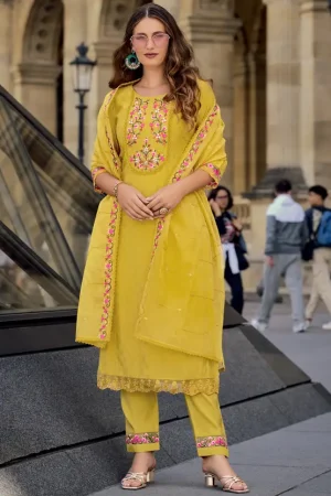 Jacquard Milan Silk Premium Kurta Set with Dupatta with Handwork.