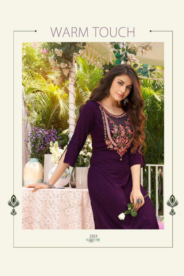 Pure Viscose Embossed Kurti - Image 3