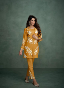 German Rayon Coord Set With Digital Print and fine Embroidery.