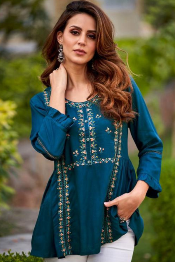 Daily wear Short Kurti In Rayon Fabric - Image 2