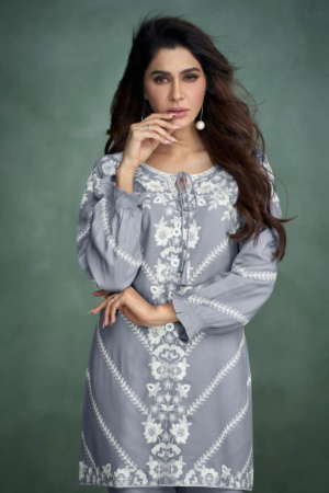 Chikankari Embroidered Co ord Set in Rayon Fabric