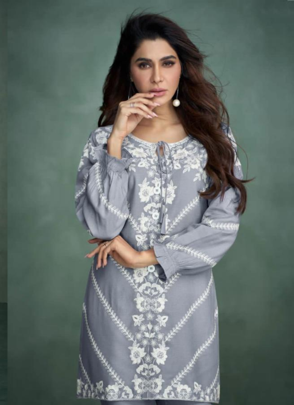 Chikankari Embroidered Co ord Set in Rayon Fabric