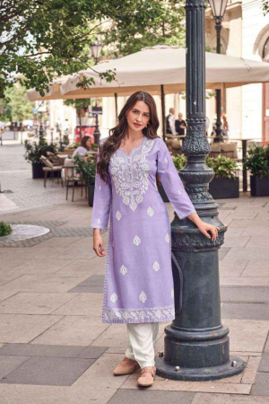 Chikankari Embroidery Coord Set in Rayon Fabric.