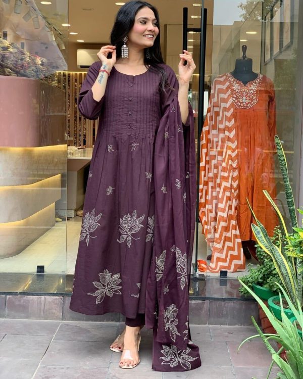 Pure Cotton Readymade Kurta Set with Dupatta