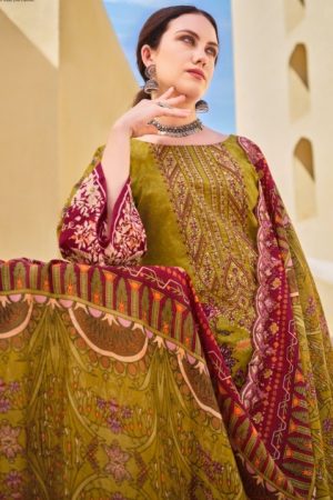 Unstitched Dress Material with heavy embroidery and Dupatta