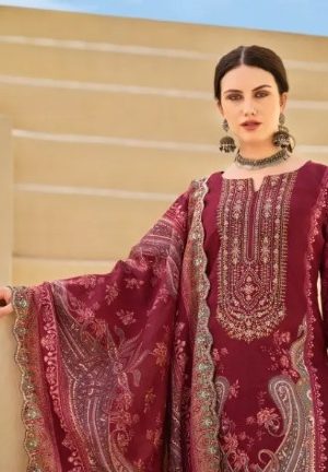 Unstitched Dress Material with heavy embroidery and Dupatta