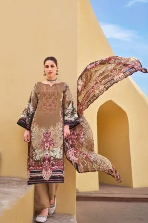 Unstitched Dress Material with heavy embroidery and Dupatta