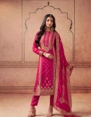Pure Jacquard Silk Unstitched Dress Material with beautiful Dupatta.