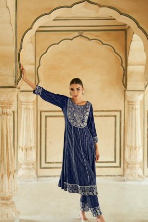 Embroidered Kurta Set in Heavy Rayon Fabric