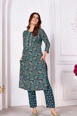 Premium Cotton Silk Kurta Set with Cotton Lining and Mirror Work.