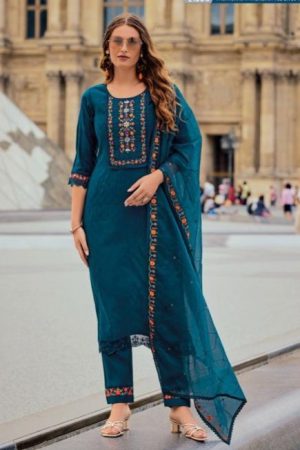 Jacquard Milan Silk Premium Kurta Set with Dupatta with Handwork