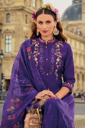 Viscose Silk Premium Kurta Set with Handwork.
