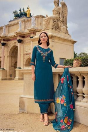 Cotton Silk Premium Kurta Set with Dupatta with Handwork.