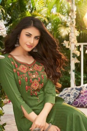 Premium Viscose Kurti with Heavy Handwork.