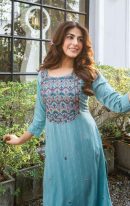 Premium Hand Embroidered Long Kurti in Viscose Fabric