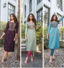 Rayon Fabric Short Kurti With Embroidery