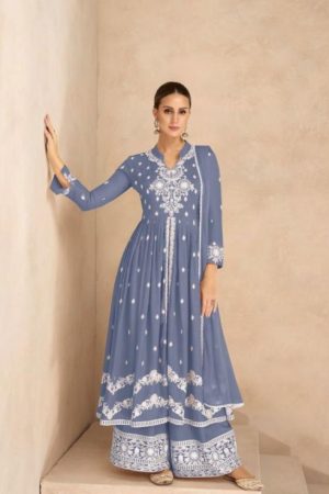 Chikankari Kurta Set with Plazzo Pants and Dupatta in heavy Rayon Fabric.
