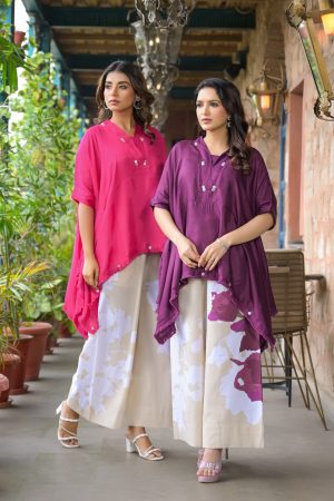 Beautiful Coord Set with Cotton Flex Printed Pants and Shantoon Top.