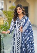 Pure Cotton A-Line Kurta Set with Dupatta