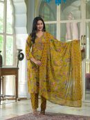 Pure Cotton Floral Print Kurta Set with Dupatta