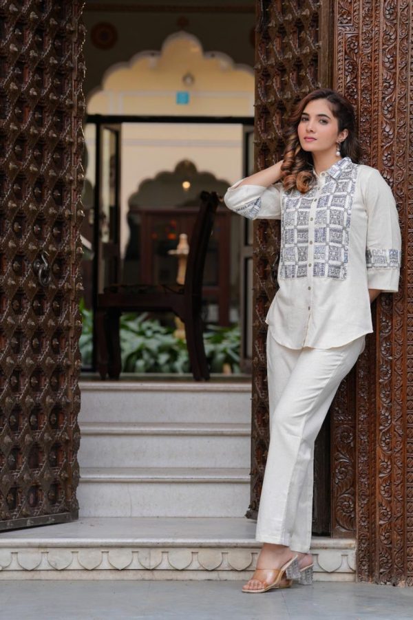 Cotton Flex Coord Set with Thread Work in Front. - Image 2