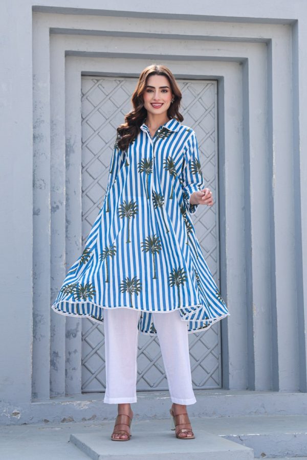 Pure Organic Cotton Digital Print Coord Set with Trouser Pants - Image 5