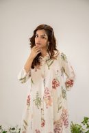 Blooming Cream Floral Printed Premium Organic Cotton Co-Ord Set