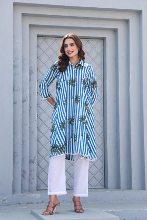 Pure Organic Cotton Digital Print Coord Set with Trouser Pants