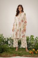 Blooming Cream Floral Printed Premium Organic Cotton Co-Ord Set