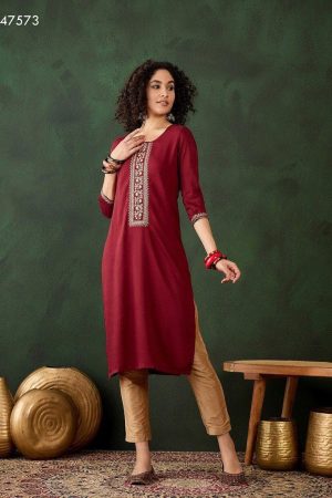 Cotton Blend Office Wear Kurti