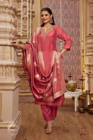 Pure Tissue Shimmer Kurta Pant with Dupatta