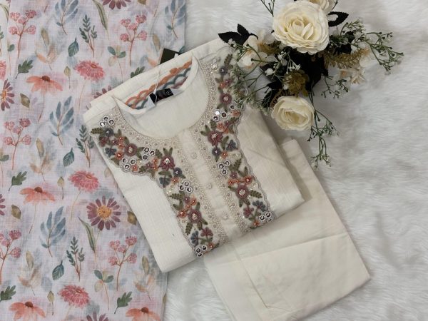 Pure Cotton Kurta Set with Dupatta - Image 2