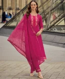 Jacquard Milan Silk Premium Kurta Set with Dupatta with Handwork.