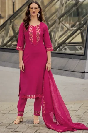 Jacquard Milan Silk Premium Kurta Set with Dupatta with Handwork.