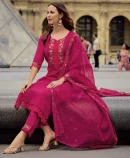 Jacquard Milan Silk Premium Kurta Set with Dupatta with Handwork.