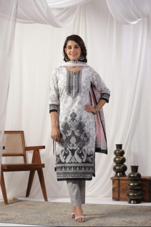 Premium Designer Giza Cotton Kurta Set with Dupatta