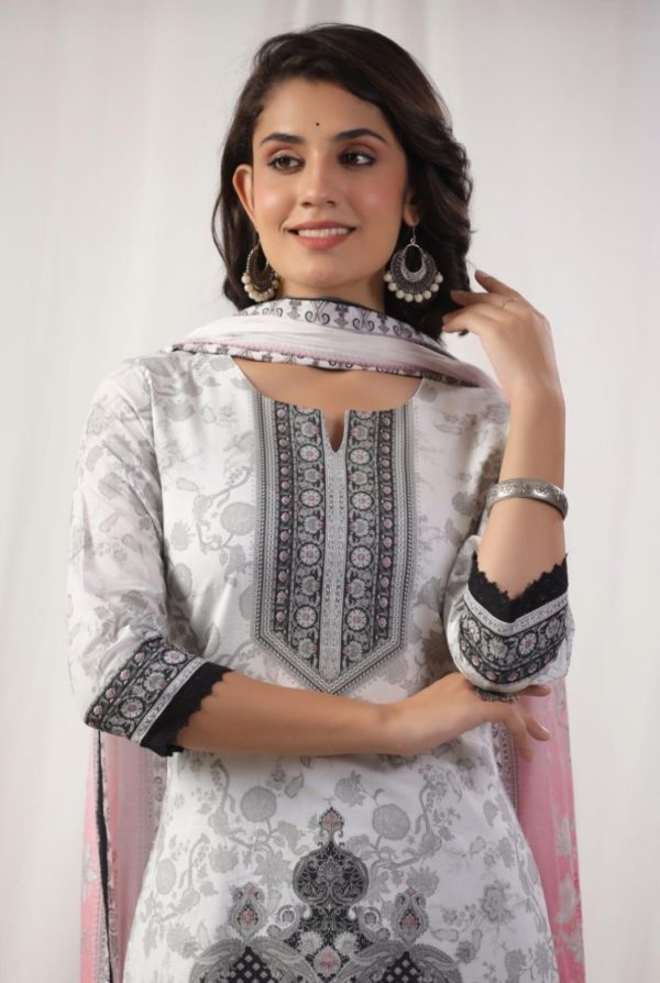 Premium Designer Giza Cotton Kurta Set with Dupatta - Image 4
