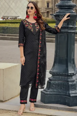 Jacquard Milan Silk Premium Kurta Set with Dupatta with Handwork.