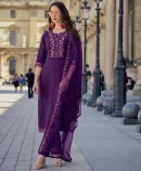Jacquard Milan Silk Premium Kurta Set with Dupatta with Handwork.
