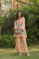 Pure Cotton Floral Print Ruhani Cord Set with Mirror Work
