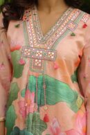 Pure Cotton Floral Print Ruhani Cord Set with Mirror Work