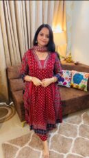 Maroon Diva Anarkali Kurta Set